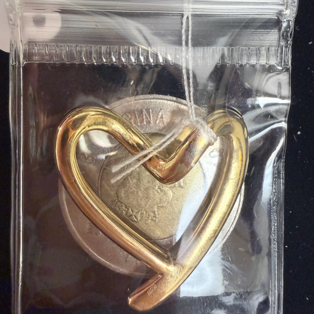 Gold Open Heart Pendant Hallow Type But Solid